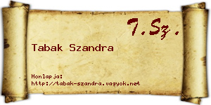 Tabak Szandra névjegykártya